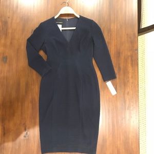 Donna Morgan Long Sleeve V-Neck Sheath Dress